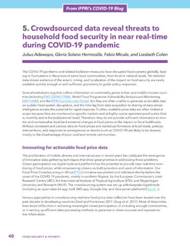 Crowdsourced data reveal threats to household food security in near real-time during COVID-19 pandemic