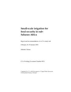 Small-scale irrigation for food security in sub-Saharan Africa