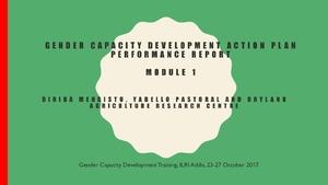 Yabello Pastoral and Dryland Agriculture Research Centre: Gender capacity development action plan performance report - Module 1