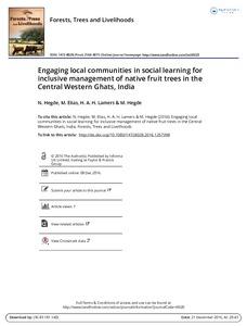 Engaging local communities in social learning for inclusive management of native fruit trees in the Central Western Ghats, India