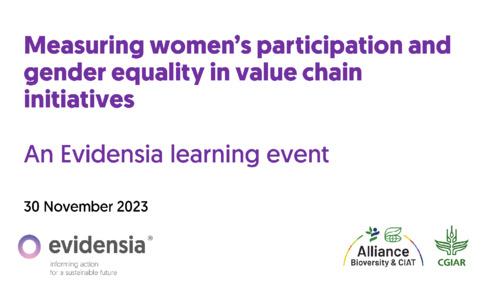 Evidensia learning event: Measuring women's participation and gender equality in value chain initiatives