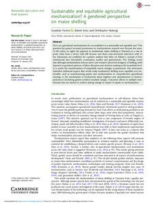 Sustainable and equitable agricultural mechanization? A gendered perspective on maize shelling