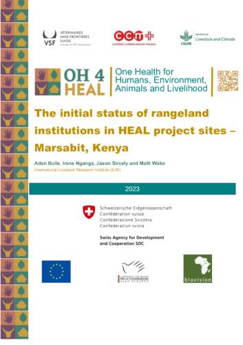 The initial status of rangeland institutions in HEAL project sites – Marsabit, Kenya