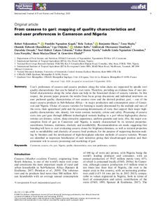 From cassava to gari: mapping of quality characteristics and end-user preferences in Cameroon and Nigeria