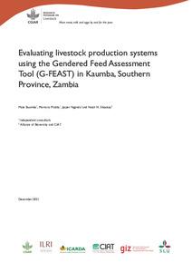 Evaluating livestock production systems using the Gendered Feed Assessment Tool (G-FEAST) in Kaumba, Southern Province, Zambia