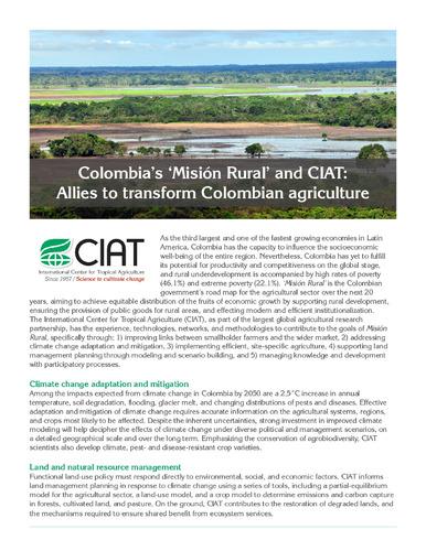 Colombia’s ‘Misión Rural’ and CIAT: allies to transform Colombian agriculture