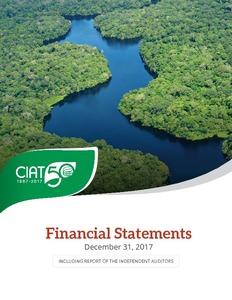 CIAT Financial Statements. December 31, 2017. Including report of the independent auditors.