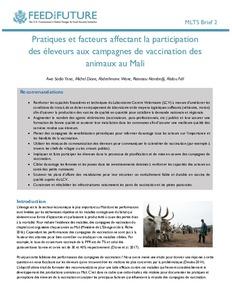 Pratiques et facteurs affectant la participation des éleveurs aux campagnes de vaccination des animaux au Mali