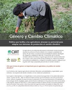 Género y cambio climático: política que facilita a los agricultores alcanzar su potencial para adaptar sus sistemas de producción al cambio climático