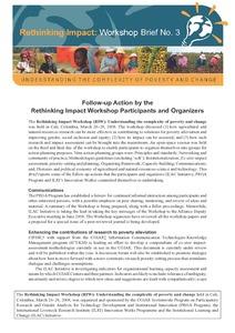 Follow-up action by the Rethinking Impact Workshop participants and organizers
