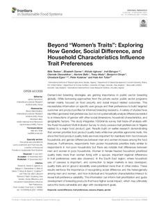 Beyond ''women's traits'': exploring how gender, social difference and household characteristics influence trait preferences