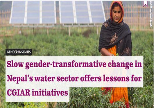 Slow gender-transformative change in Nepal’s water sector offers lessons for CGIAR initiatives