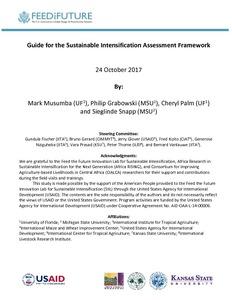 Guide for the sustainable intensification assessment framework