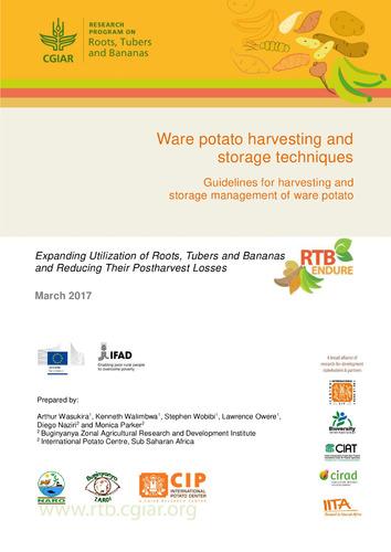 Ware potato harvesting and storage techniques: guidelines for harvesting and storage management of ware potato.