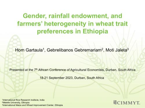 Gender, rainfall endowment, and farmers’ heterogeneity in wheat trait preference in Ethiopia