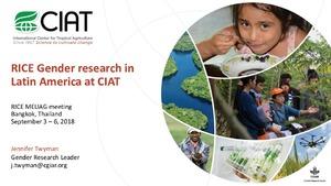 RICE Gender research in Latin America at CIAT