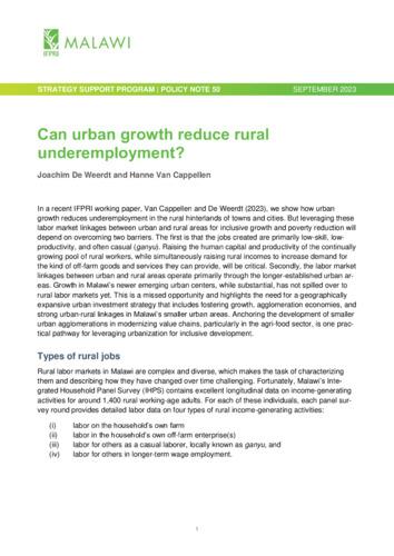 Can urban growth reduce rural underemployment?