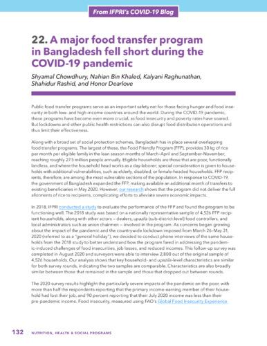 A major food transfer program in Bangladesh fell short during the COVID-19 pandemic