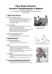 Case Study Summary: Cassava Transformation in Nigeria