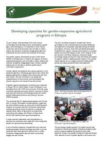 Developing capacities for gender-responsive agricultural programs in Ethiopia