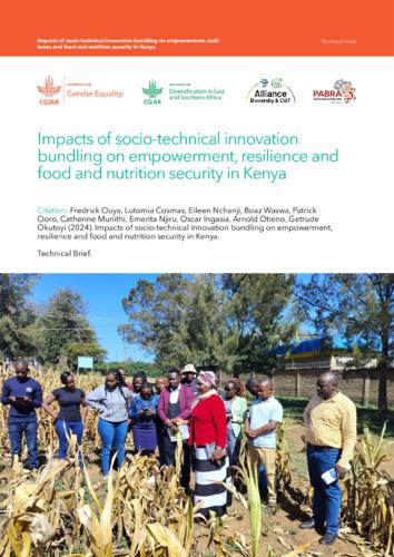 Impacts of socio-technical innovation bundling on empowerment, resilience and food and nutrition security in Kenya