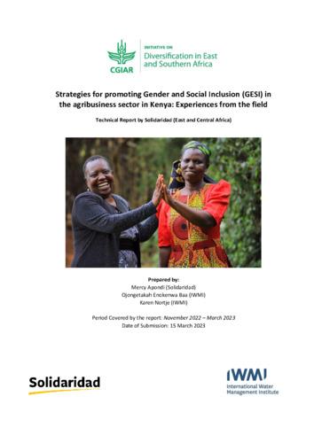 Strategies for promoting Gender and Social Inclusion (GESI) in the agribusiness sector in Kenya: experiences from the field