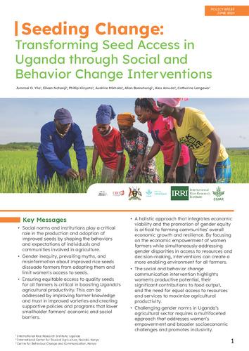 Seeding change: transforming seed access in Uganda through social and behavior change interventions