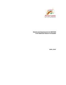 Estudio de la Experiencia de la UNOCACE en la Cadena de Cacao en el Ecuador