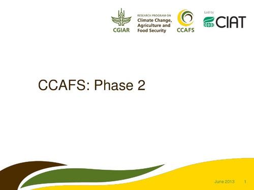 CCAFS - Presentation for Discussion with Donors and Partners - June 2013