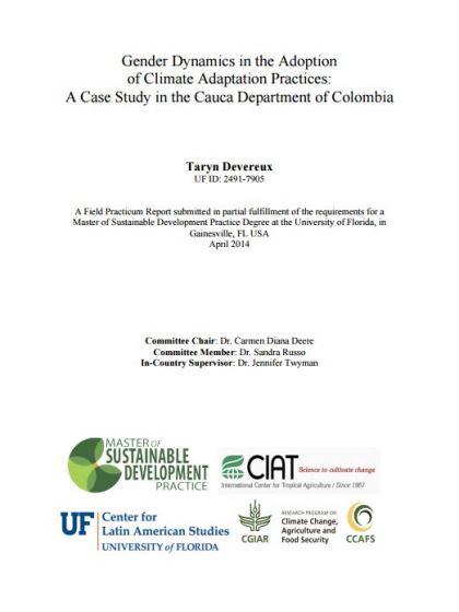Gender Dynamics in the Adoption of Climate Adaptation Practices: A Case Study in the Cauca Department of Colombia