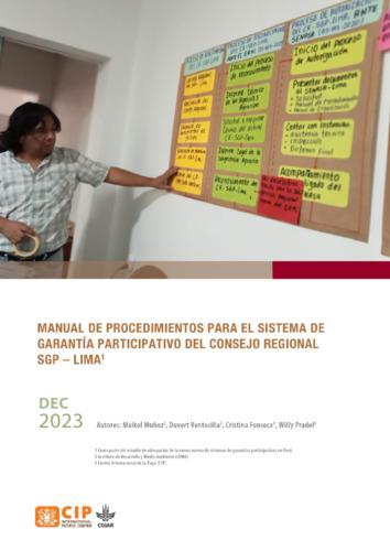 Manual de procedimientos para el sistema de garantía participativo del Consejo Regional SGP – Lima