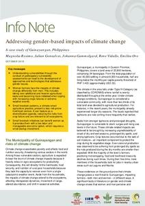 Addressing gender-based impacts of climate change: A case study of Guinayangan, Philippines