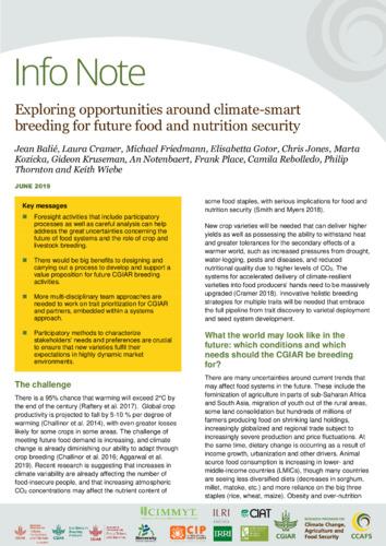 Exploring opportunities around climate-smart breeding for future food and nutrition security