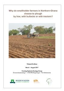 Why do smallholder farmers in northern-Ghana choose to plough by hoe, with bullocks or with tractors?