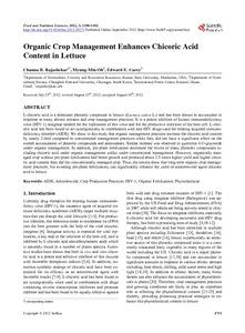 Organic crop management enhances Chicoric Acid content in lettuce