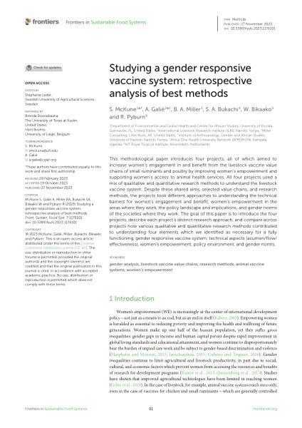 Studying a gender responsive vaccine system: Retrospective analysis of best methods