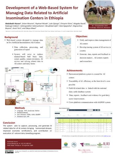 Development of a web based system for managing data related to artificial insemination centers in Ethiopia