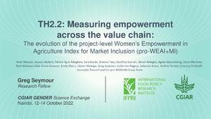 TH2.2: Measuring empowerment across the value chain: The evolution of the project-level Women's Empowerment in Agriculture Index for Market Inclusion (pro-WEAI+MI)