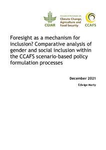 Foresight as a mechanism for inclusion? Comparative analysis of gender and social inclusion within the CCAFS scenario-based policy formulation processes
