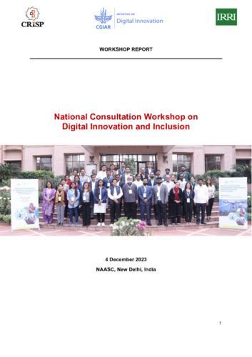 National Consultation Workshop on Digital Innovation and Inclusion