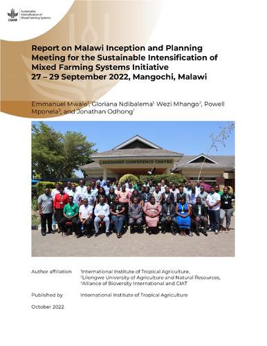 Report on Malawi Inception and Planning Meeting for the Sustainable Intensification of Mixed Farming Systems Initiative