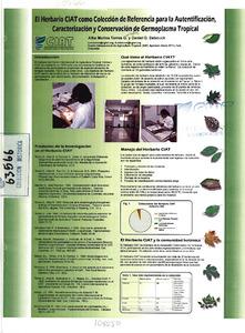 El herbario CIAT como colección de referencia para autenticación, caracterización y conservación de germoplasma tropical