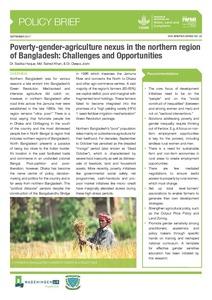 Poverty-gender-agriculture nexus in the northern region of Bangladesh: Challenges and Opportunities