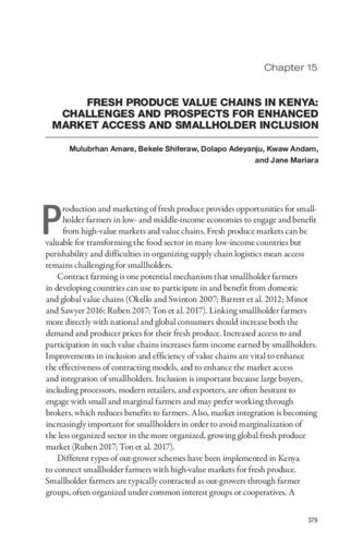 Fresh produce value chains in Kenya: Challenges and prospects for enhanced market access and inclusion of smallholders