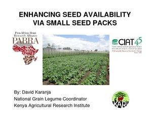 Enhancing seed availability via small seed packs