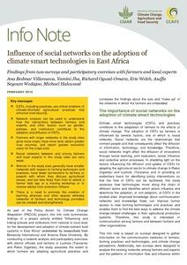 Influence of social networks on the adoption of climate smart technologies in East Africa: Findings from two surveys and participatory exercises with farmers and local experts
