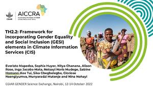 TH2.2: Framework for incorporating Gender Equality and Social Inclusion (GESI) elements in Climate Information Services (CIS)