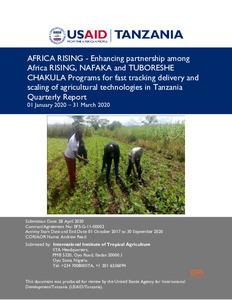 Enhancing partnership among Africa RISING, NAFAKA and TUBORESHE CHAKULA Programs for fast tracking delivery and scaling of agricultural technologies in Tanzania: Quarterly Report (01 January 2020–31 March 2020)
