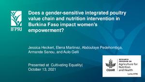WE4.2: Does a gender-sensitive integrated poultry value chain and nutrition intervention in Burkina Faso impact women's empowerment?