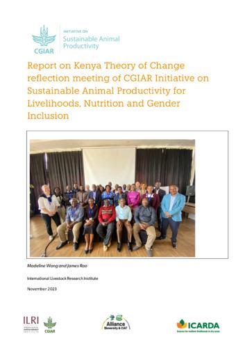 Report on Kenya Theory of Change reflection meeting of CGIAR Initiative on Sustainable Animal Productivity for Livelihoods, Nutrition and Gender Inclusion